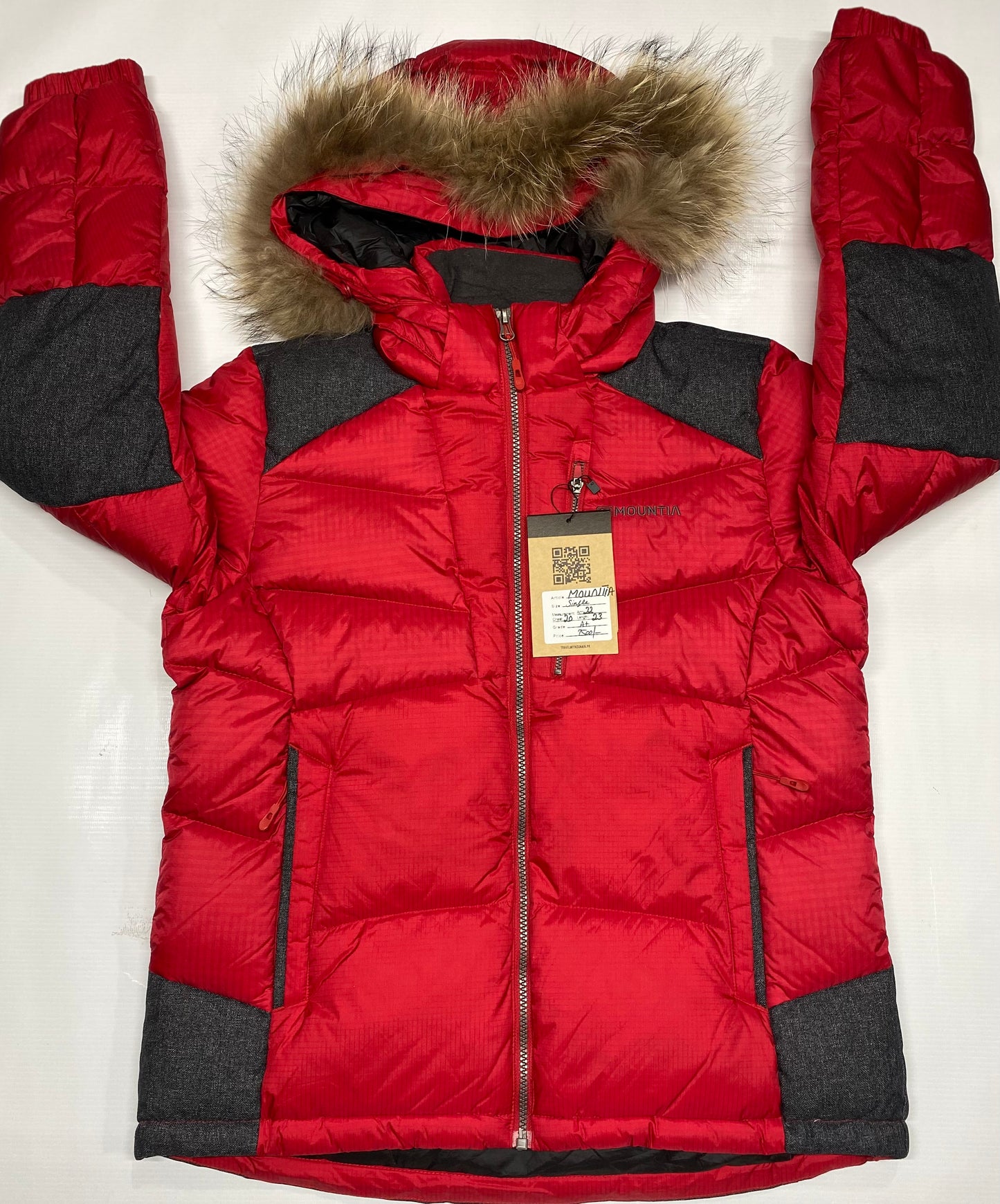 Mountia Red & Gray Puffer Jacket | Jacket