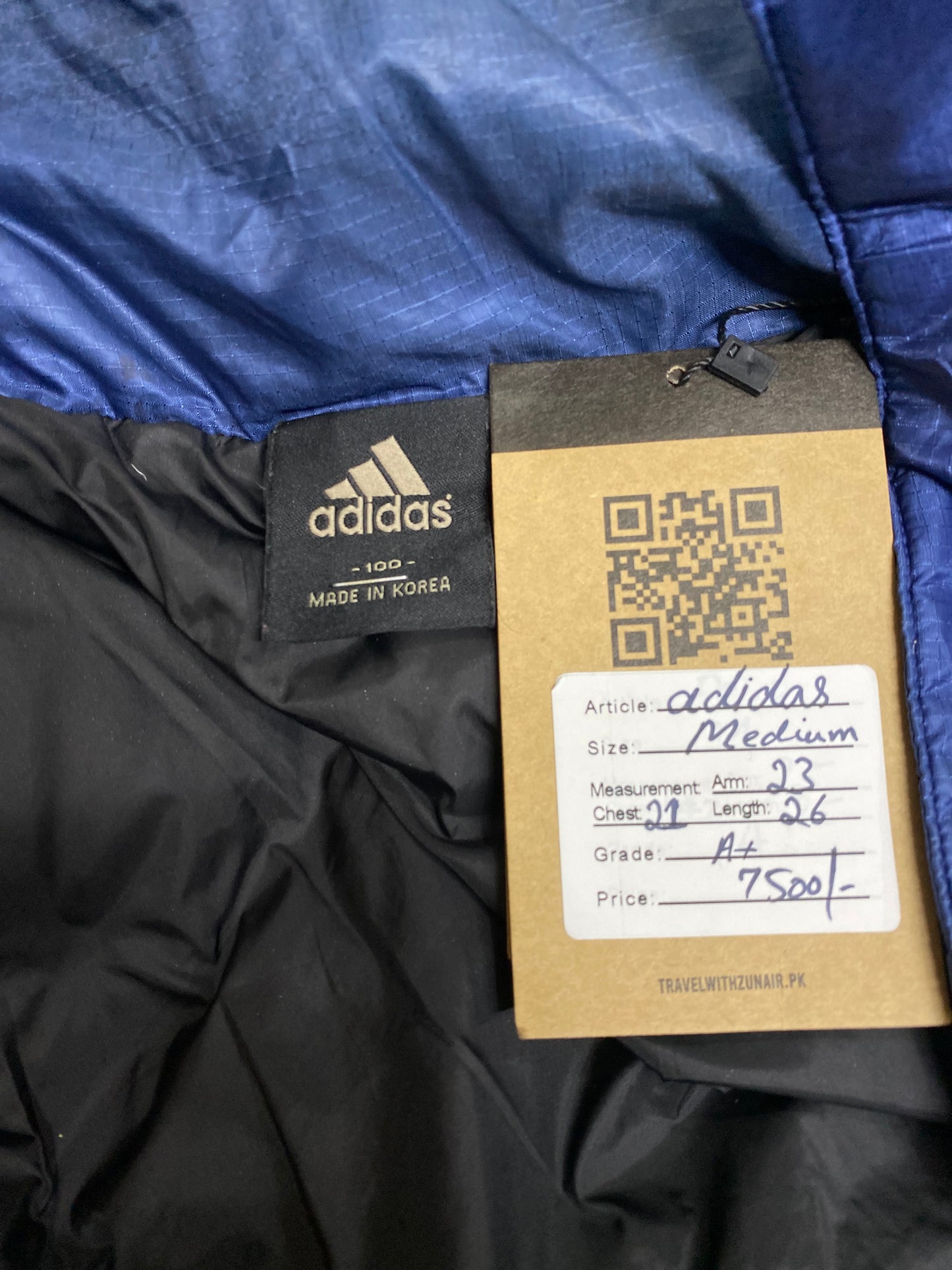 Adidas Blue & Black Men Puffer Jacket