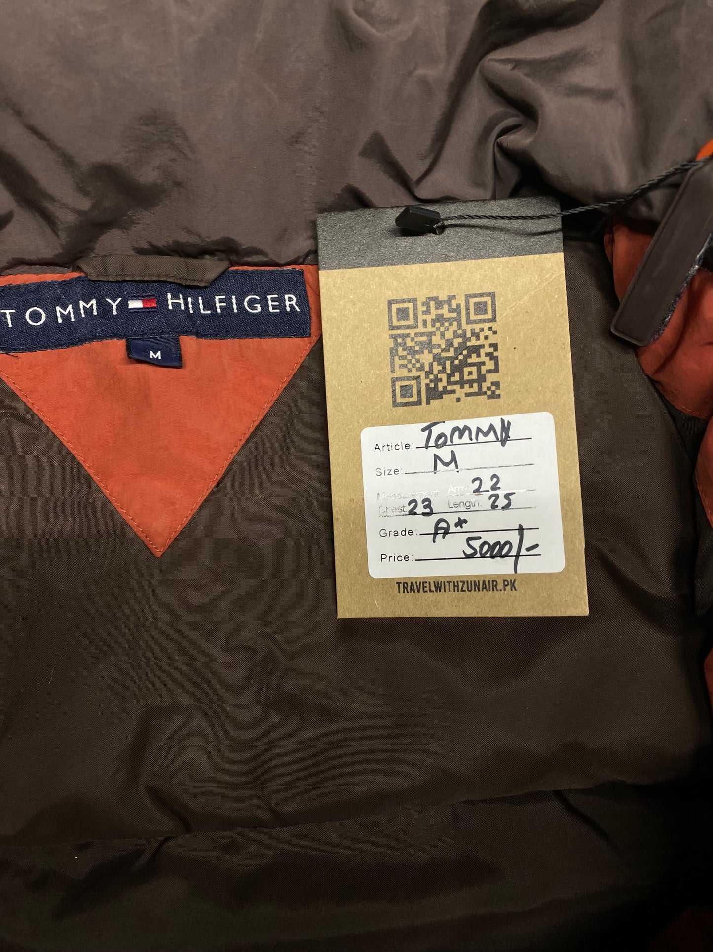 Tommy Hilfiger Vintage Orange Nylon Down Puffer Jacket