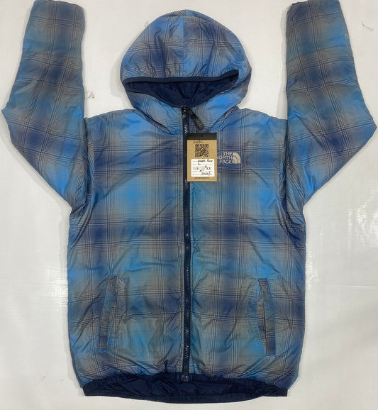 The North Face Puffer Jacket Navy Reversible Hooded Dual Side