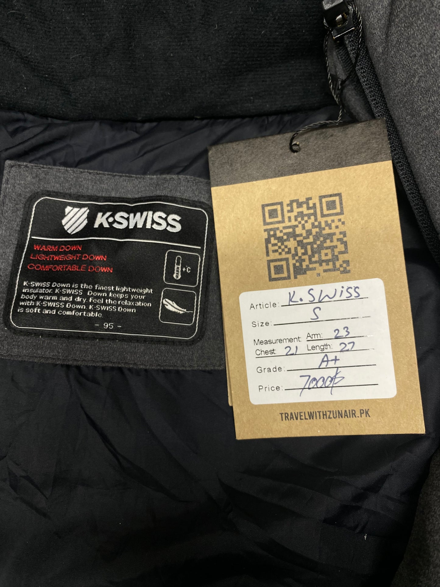 K.Swiss men's winter jacket quilted jacket