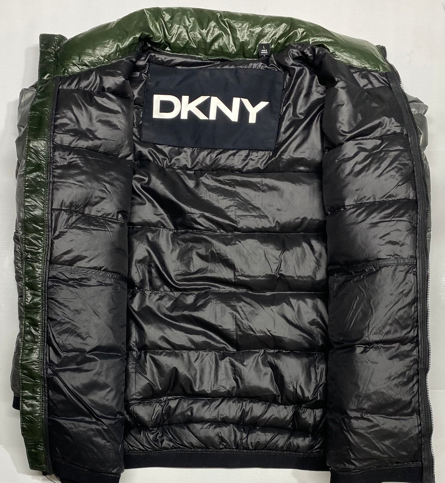 DKNY Quilted Jacket Sancy Giubboto Puffer Goose Down Ski GREEN