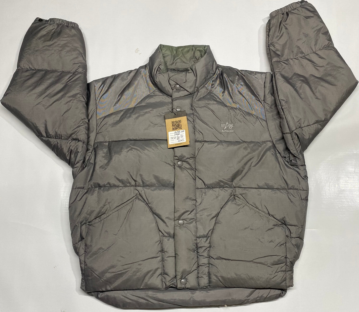 Alpha USA 90s  Jeans Quilted Puffer Down Jacket