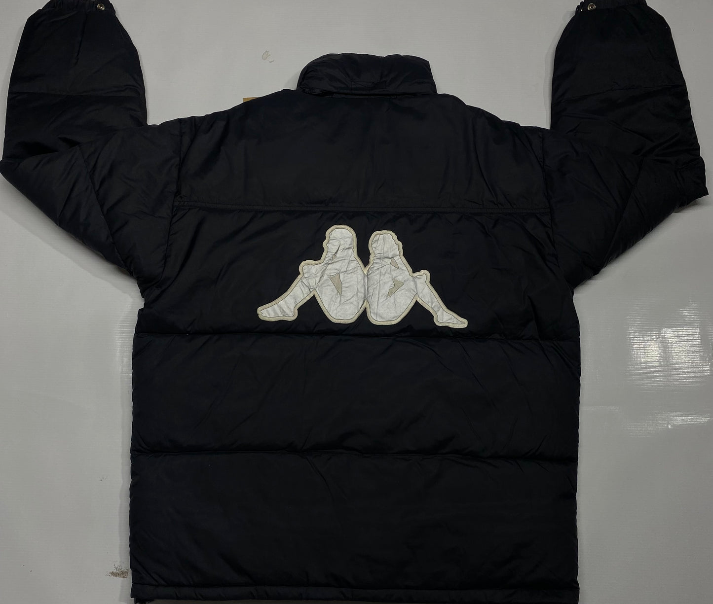 KAPPA Vintage Black Drill Streetwear Down Puffer