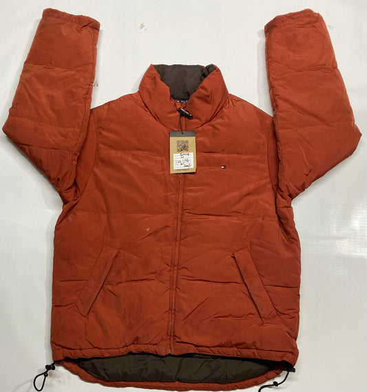 Tommy Hilfiger Vintage Orange Nylon Down Puffer Jacket