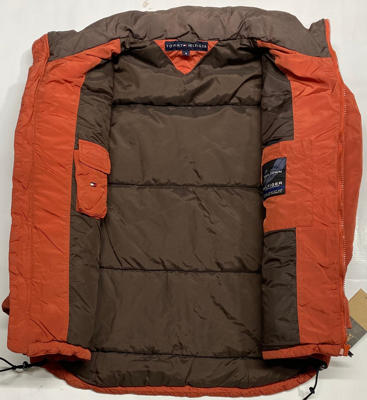 Tommy Hilfiger Vintage Orange Nylon Down Puffer Jacket