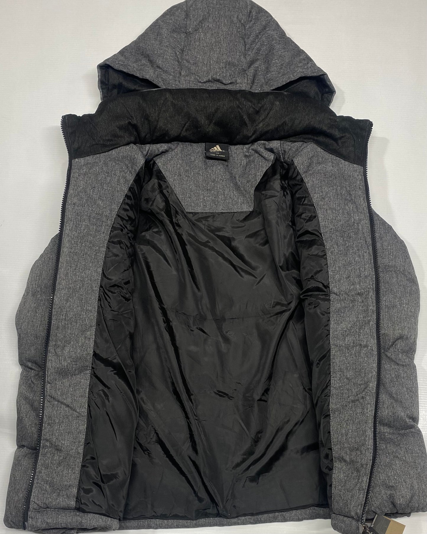 Adidas Gray Hooded Men Puffer Jacket