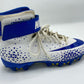 NIKE Fastflex Force Savage Shark Football Cleats White & Blue