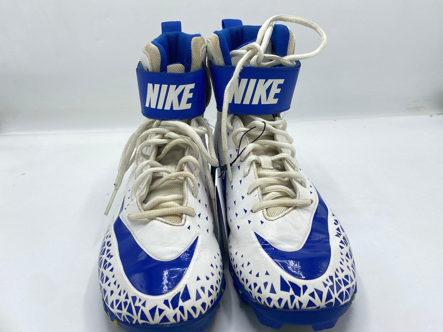 NIKE Fastflex Force Savage Shark Football Cleats White & Blue