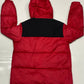 Adidas puffer jacket in red and black